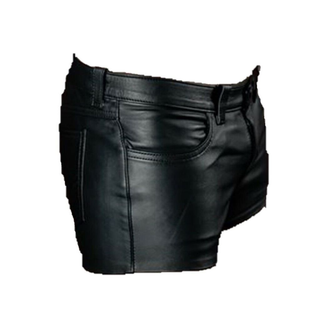 MENS REAL SHEEP LEATHER SHORTS (For 38" Actual Waist) - Picture 3 of 9